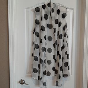 White with Black Polka-Dot Sheer Vest